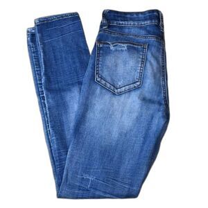 Indigo Rein Jeans Womens Size 5 Blue Distressed Skinny Mid rise Denim